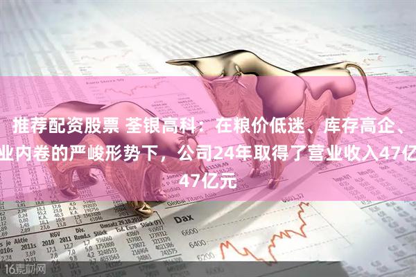 推荐配资股票 荃银高科：在粮价低迷、库存高企、行业内卷的严峻形势下，公司24年取得了营业收入47亿元