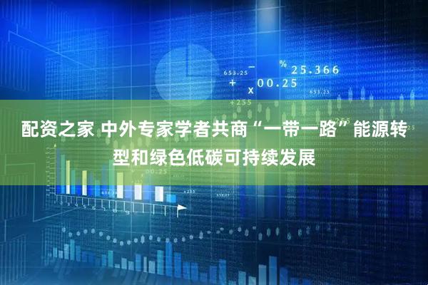 配资之家 中外专家学者共商“一带一路”能源转型和绿色低碳可持续发展